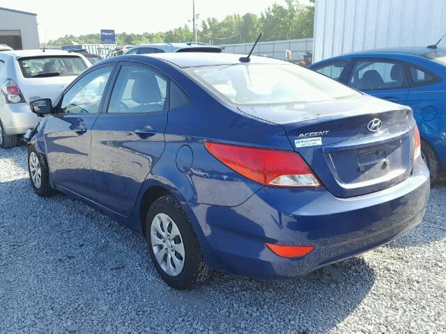 KMHCT4AE6FU796420 - 2015 HYUNDAI ACCENT GLS BLUE photo 3