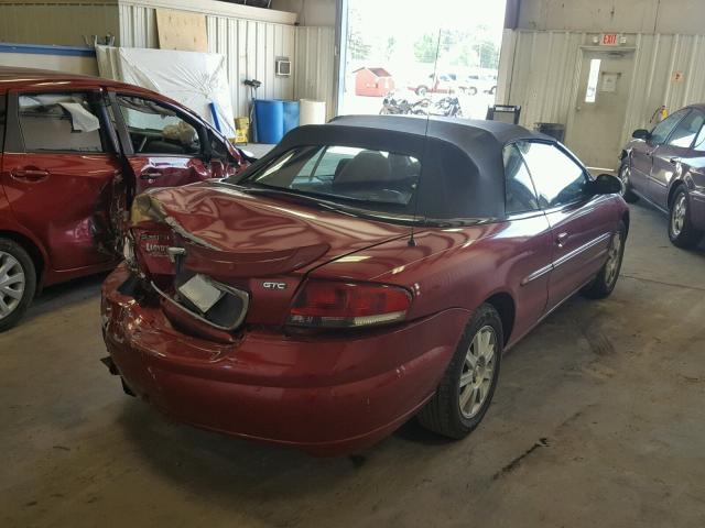 1C3EL75R26N285474 - 2006 CHRYSLER SEBRING GT RED photo 4