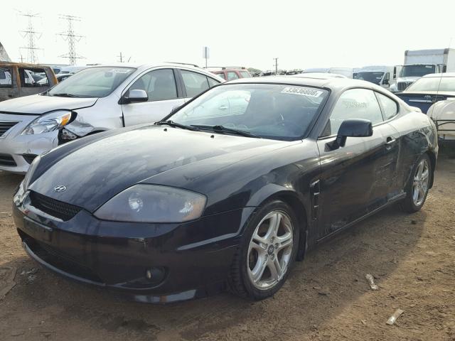 KMHHN65F76U207437 - 2006 HYUNDAI TIBURON GT BLACK photo 2