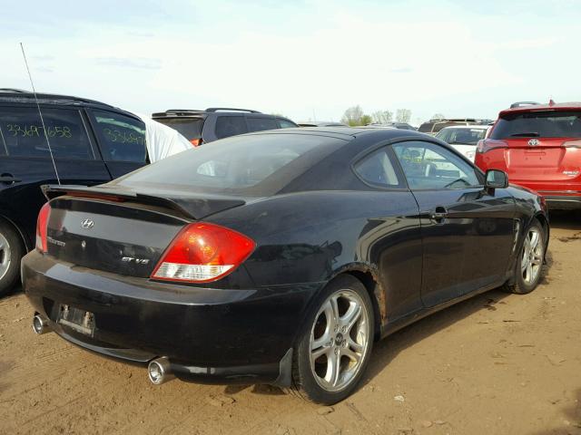 KMHHN65F76U207437 - 2006 HYUNDAI TIBURON GT BLACK photo 4