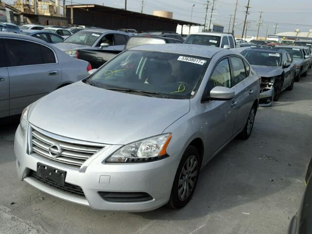 3N1AB7AP2EY242243 - 2014 NISSAN SENTRA S SILVER photo 2