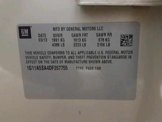 1G11A5SA4DF267755 - 2013 CHEVROLET MALIBU LS TAN photo 10