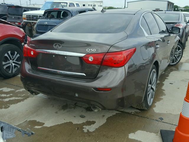 JN1BV7AP0EM675297 - 2014 INFINITI Q50 BASE Marrón foto 4