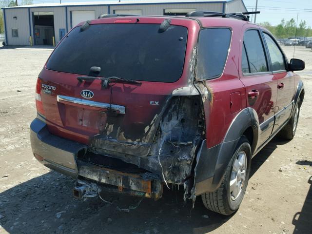 KNDJC736285863580 - 2008 KIA SORENTO EX RED photo 4