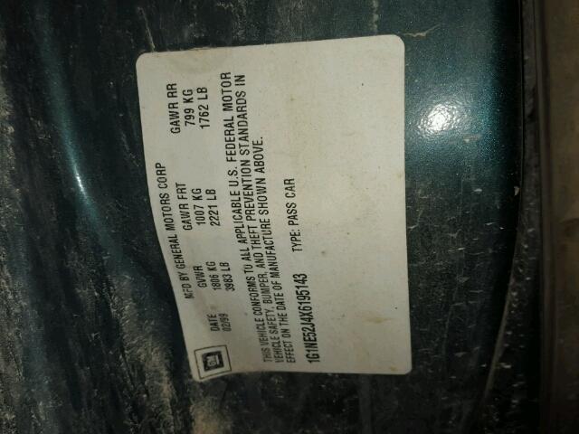 1G1NE52J4X6195143 - 1999 CHEVROLET MALIBU LS GREEN photo 10