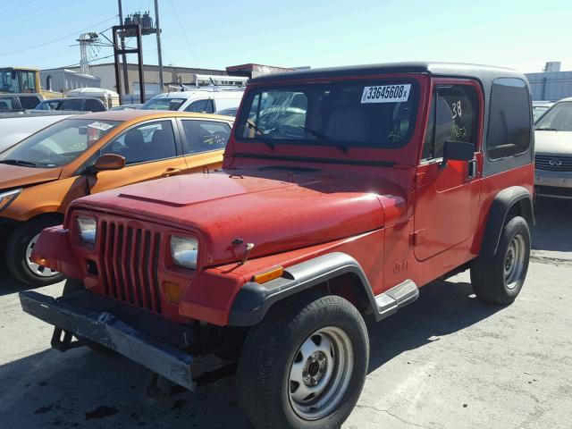 1J4FY29S9PP211647 - 1993 JEEP WRANGLER / RED photo 2