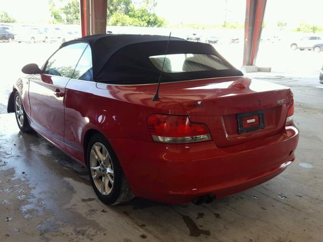 WBAUL73538VJ74732 - 2008 BMW 128 I RED photo 3