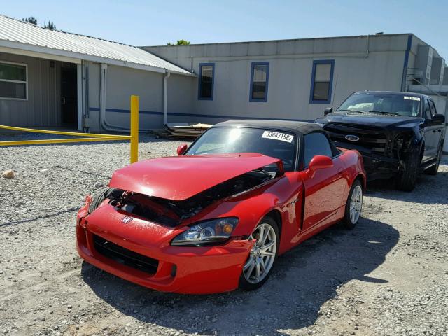 JHMAP21485S005048 - 2005 HONDA S2000 RED photo 2