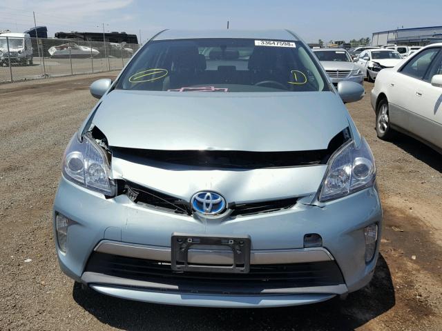 JTDKN3DP9D3033604 - 2013 TOYOTA PRIUS PLUG BLUE photo 9