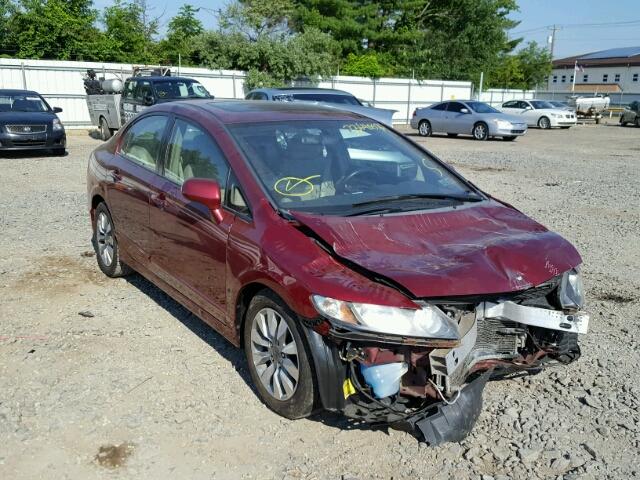 2HGFA16869H533832 - 2009 HONDA CIVIC EX BURGUNDY photo 1