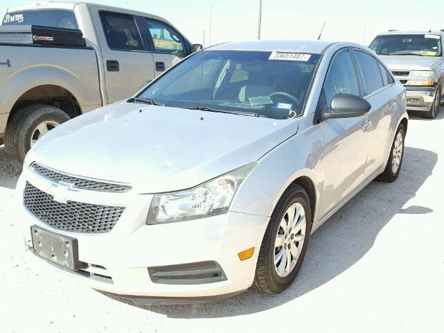 1G1PC5SH7B7125697 - 2011 CHEVROLET CRUZE LS SILVER photo 2