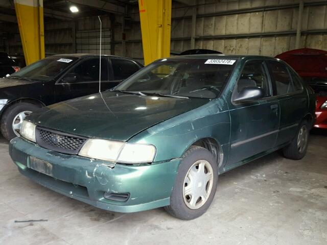 1N4AB41D8WC719260 - 1998 NISSAN SENTRA E GREEN photo 2