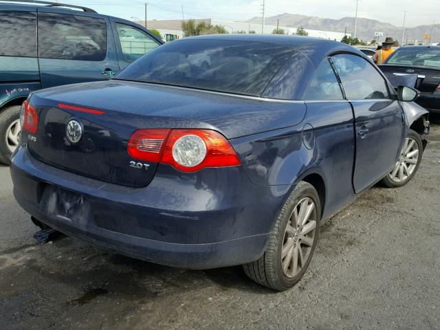 WVWBA71F39V022219 - 2009 VOLKSWAGEN EOS TURBO BLUE photo 4