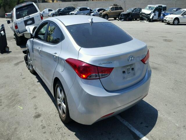 5NPDH4AE4DH345746 - 2013 HYUNDAI ELANTRA GL SILVER photo 3