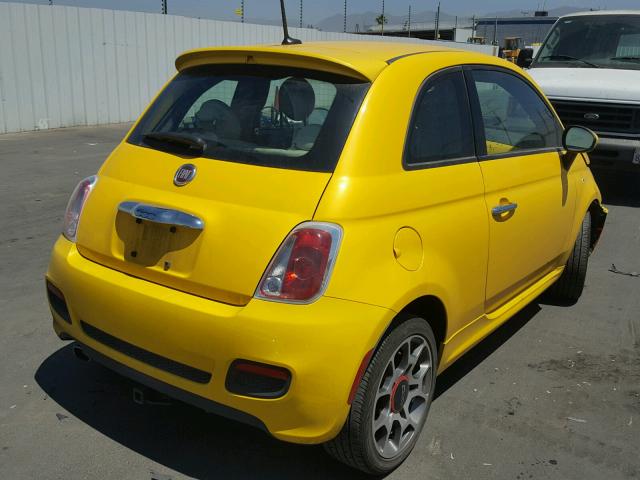 3C3CFFBR9FT545771 - 2015 FIAT 500 SPORT YELLOW photo 4