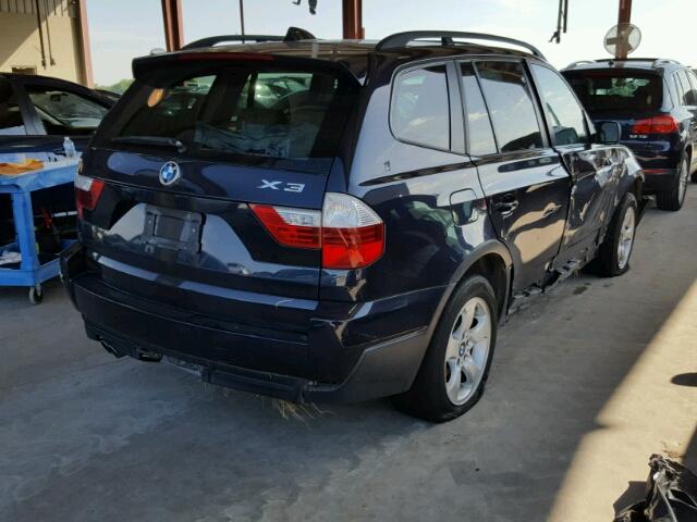 WBXPC93477WF02865 - 2007 BMW X3 3.0SI BLUE photo 4