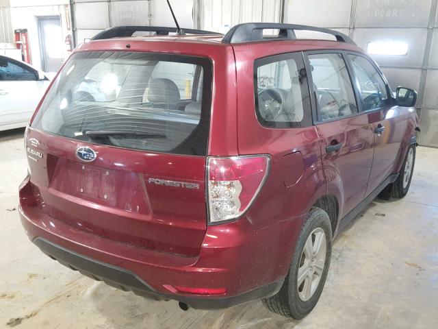JF2SH6BC9AG796446 - 2010 SUBARU FORESTER X RED photo 4