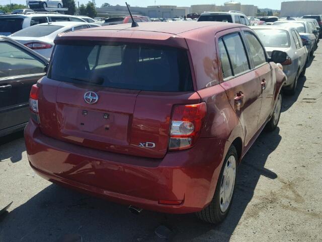 JTKKUPB48D1029308 - 2013 TOYOTA SCION XD BURGUNDY photo 4