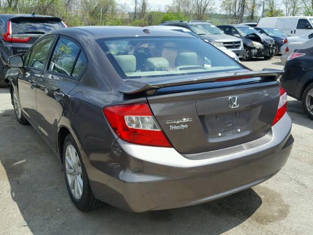 2HGFB2F98CH544270 - 2012 HONDA CIVIC EXL TAN photo 3