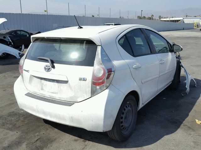 JTDKDTB35C1018935 - 2012 TOYOTA PRIUS C WHITE photo 4