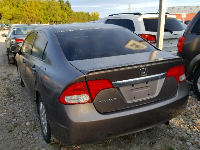 2HGFA16239H014989 - 2009 HONDA CIVIC DX BROWN photo 3