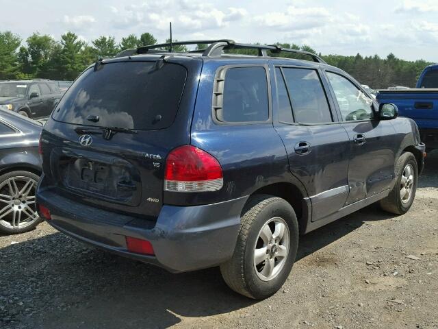 KM8SC73D65U909816 - 2005 HYUNDAI SANTA FE G BLUE photo 4