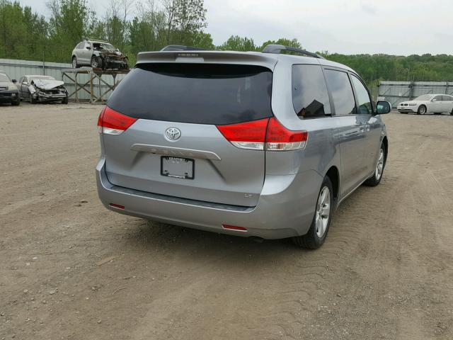 5TDKK3DC2BS152371 - 2011 TOYOTA SIENNA LE SILVER photo 4