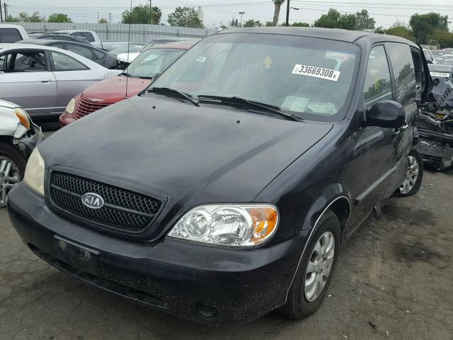 KNDUP131846512891 - 2004 KIA SEDONA EX BLACK photo 2