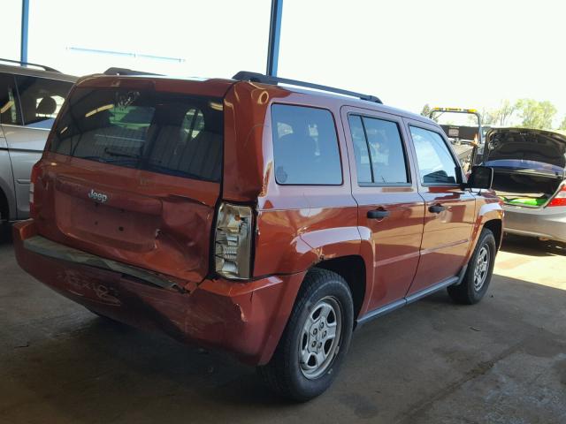 1J8FT28W38D570996 - 2008 JEEP PATRIOT SP ORANGE photo 4