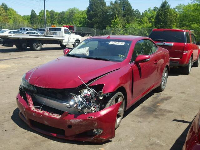 JTHFE2C29A2502742 - 2010 LEXUS IS 350 RED photo 2