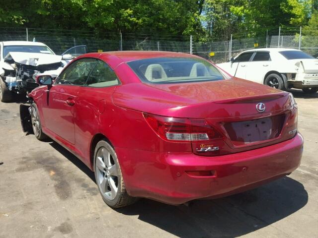 JTHFE2C29A2502742 - 2010 LEXUS IS 350 RED photo 3