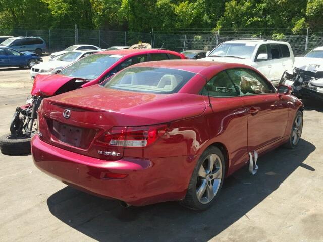JTHFE2C29A2502742 - 2010 LEXUS IS 350 RED photo 4