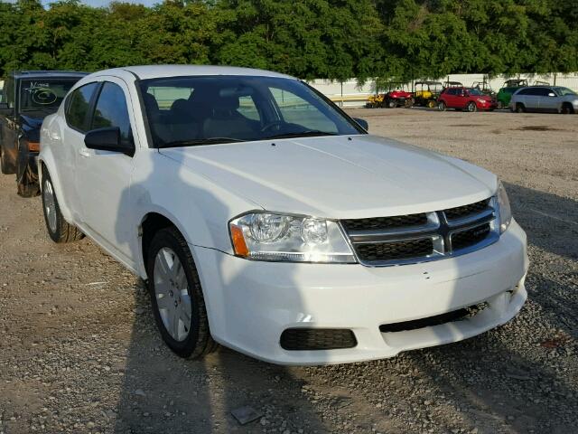 1C3CDZAB6CN194485 - 2012 DODGE AVENGER SE WHITE photo 1