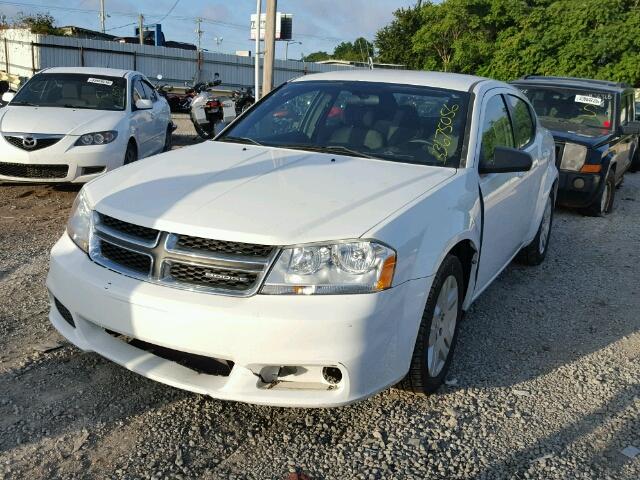 1C3CDZAB6CN194485 - 2012 DODGE AVENGER SE WHITE photo 2