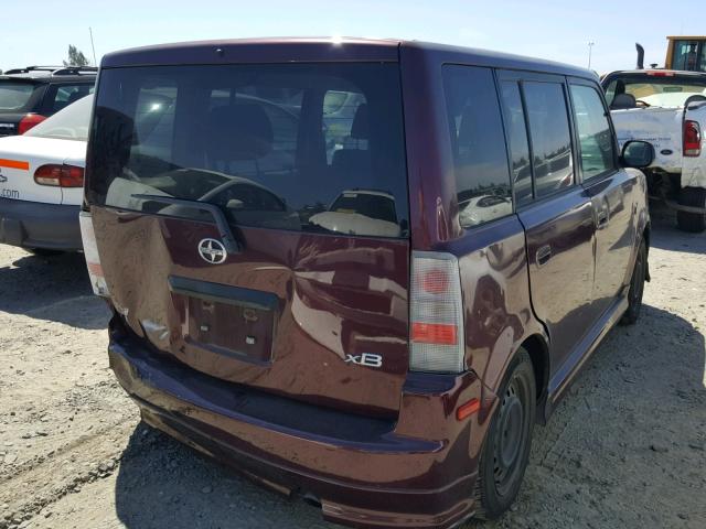 JTLKT324X40157630 - 2004 TOYOTA SCION XB BURGUNDY photo 4
