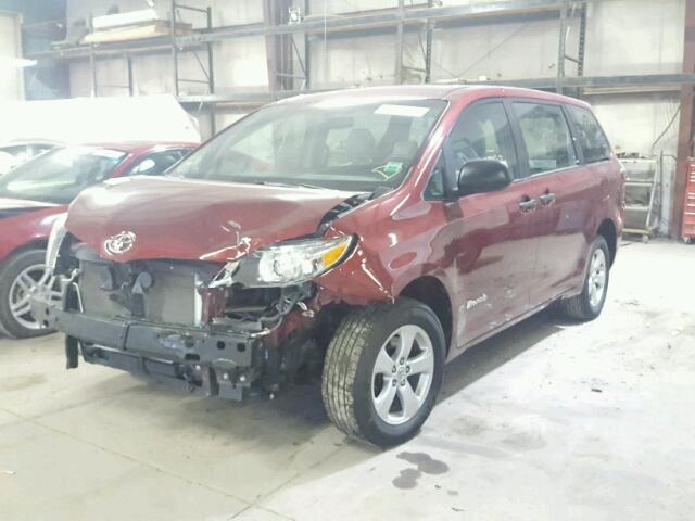 5TDZK3DC1FS570179 - 2015 TOYOTA SIENNA BAS RED photo 2