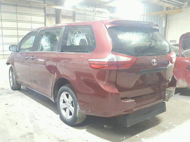 5TDZK3DC1FS570179 - 2015 TOYOTA SIENNA BAS RED photo 3