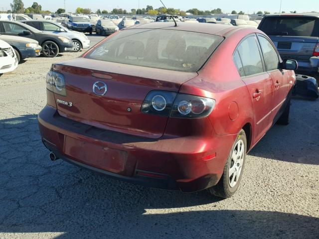 JM1BK32G891257137 - 2009 MAZDA 3 I BURGUNDY photo 4