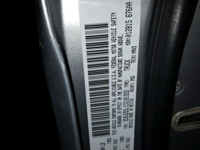 3C6UD5DL1CG181933 - 2012 DODGE RAM 2500 S SILVER photo 10