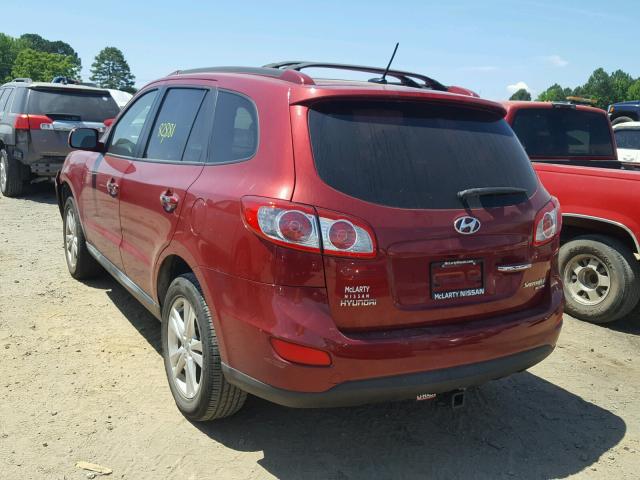 5XYZK4AG4BG050613 - 2011 HYUNDAI SANTA FE L RED photo 3