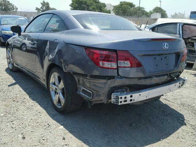 JTHFE2C25C2508802 - 2012 LEXUS IS 350 GRAY photo 3