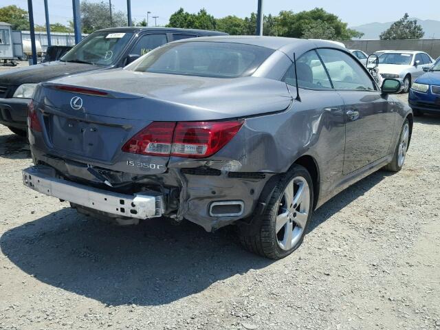 JTHFE2C25C2508802 - 2012 LEXUS IS 350 GRAY photo 4