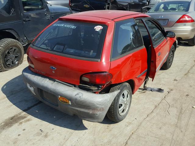 2C1MR2265X6717965 - 1999 CHEVROLET METRO RED photo 4