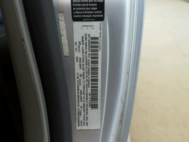 3VWRR31C86M418400 - 2006 VOLKSWAGEN NEW BEETLE 银色 照片 10