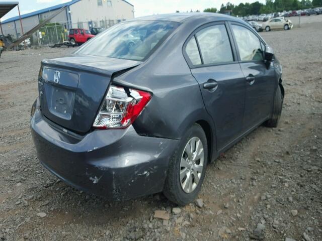 19XFB2F50CE360609 - 2012 HONDA CIVIC LX GRAY photo 4