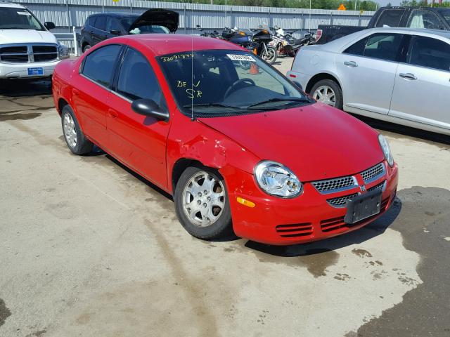 1B3ES56C35D189033 - 2005 DODGE NEON SXT RED photo 1