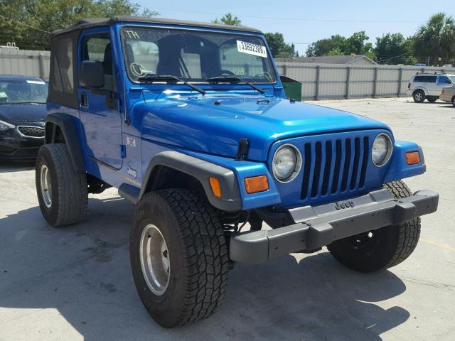 1J4FA39S43P303558 - 2003 JEEP WRANGLER C BLUE photo 1