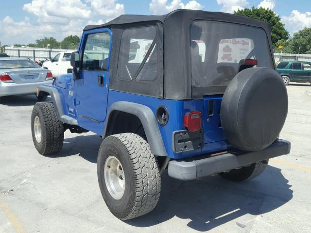 1J4FA39S43P303558 - 2003 JEEP WRANGLER C BLUE photo 3