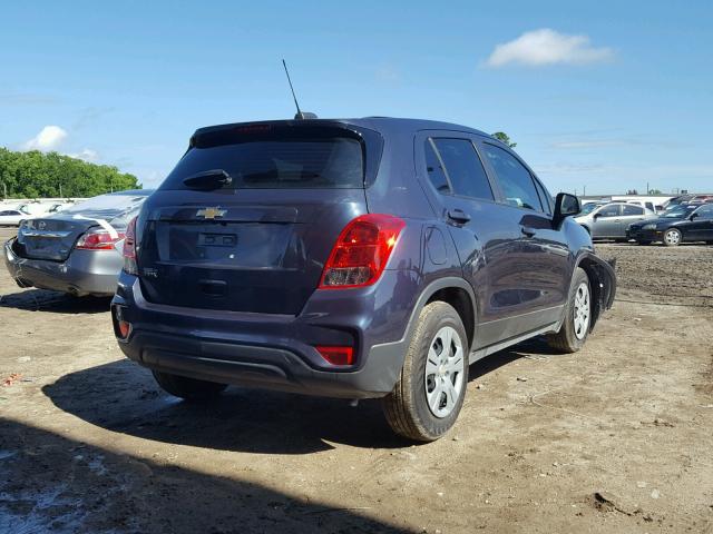 3GNCJKSB7JL207856 - 2018 CHEVROLET TRAX LS BLUE photo 4