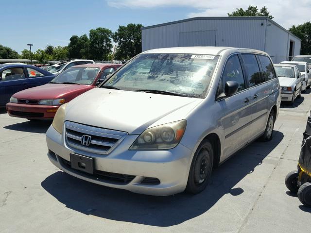 5FNRL38256B062946 - 2006 HONDA ODYSSEY LX SILVER photo 2